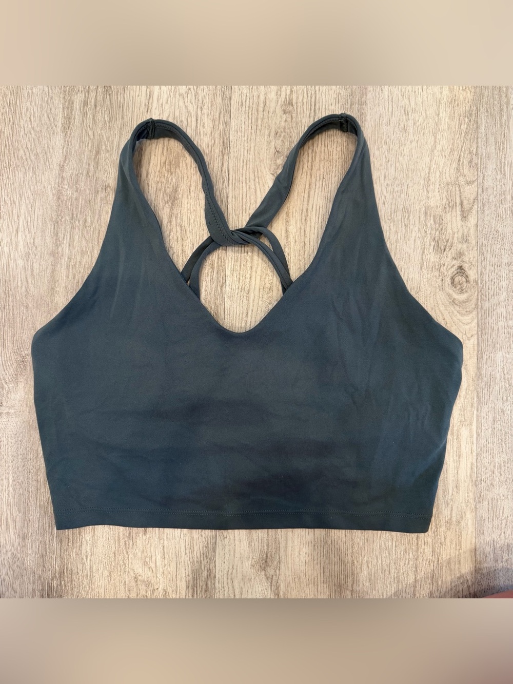 Aerie OFFLINE Dark Green Strappy Back Sports Bra Size L